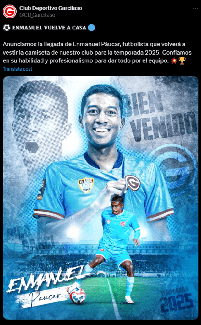 Emmanuel Páucar en Deportivo Garcilaso.  