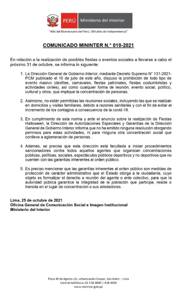 ministro del interior, luis barranzuela