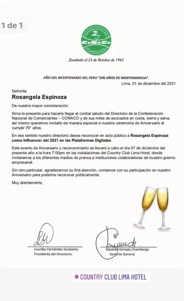 Rosángela Espinoza, premio a influencer 2021 Rosángela Espinoza, premio a influencer 2021
