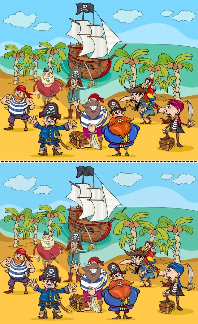 Reto visual, encuentra las 4 diferencias, imagen. Reto visual, encuentra las 4 diferencias, imagen.