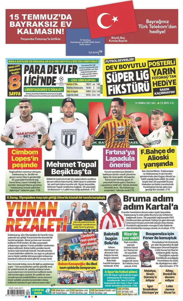 Portada del diario Fotomac de Turquía.   