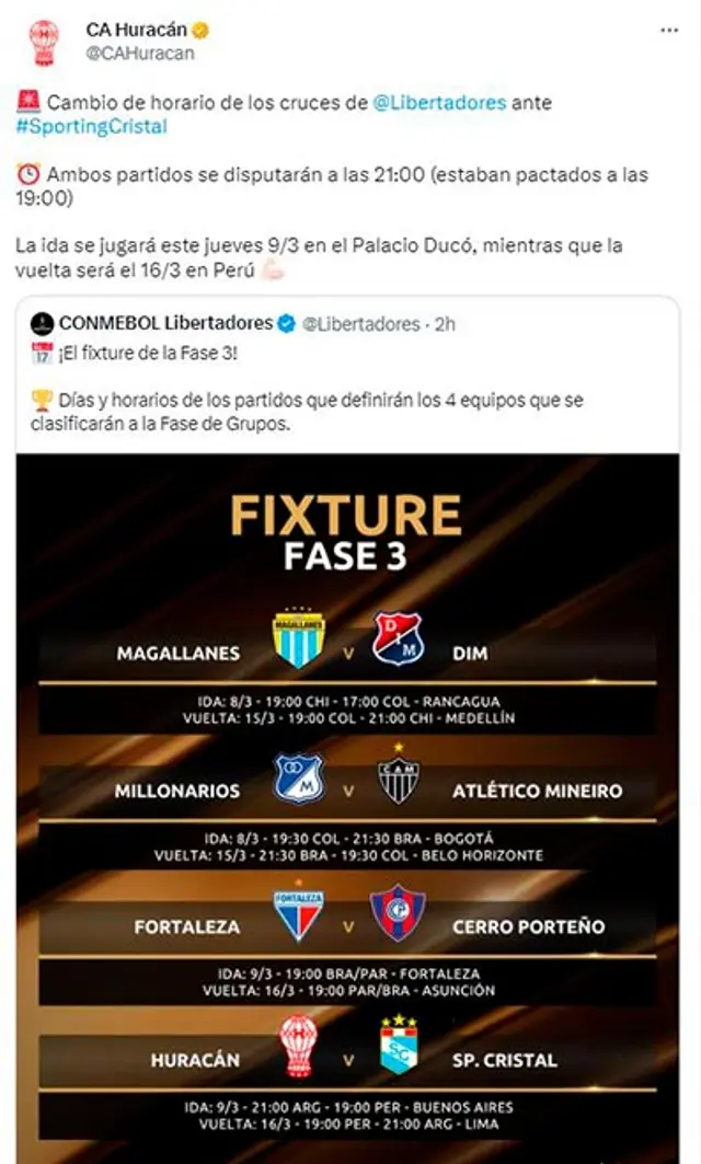 Sporting Cristal vs Huracán