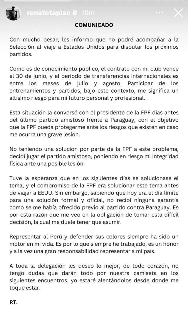 Renato Tapia, Selección Peruana