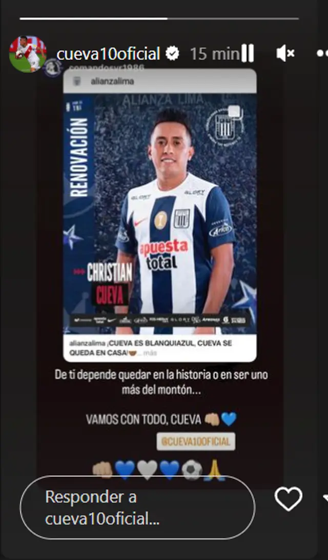 Christian Cueva le respondió al Comando Sur
