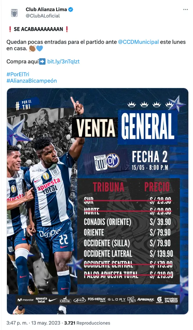 Alianza Lima vs Municipal