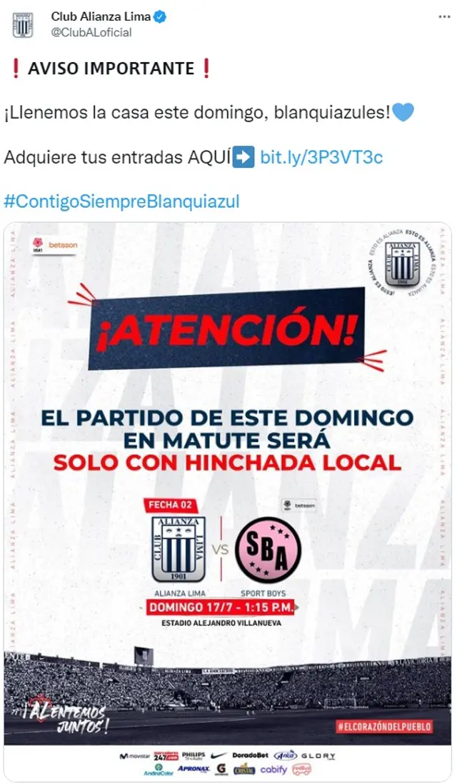 Alianza vs. Boys con hinchada local.