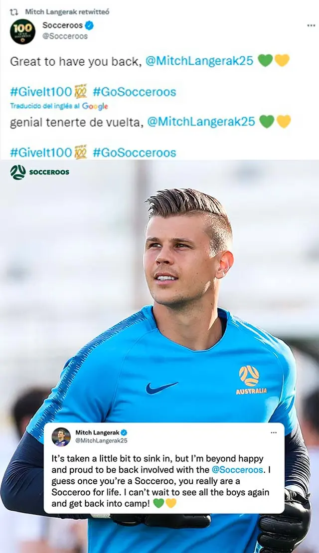 Australia celebró el regreso de Langerak.