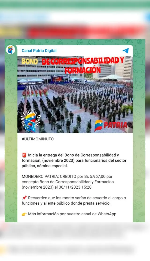 Bono de Corresponsabilidad de noviembre 2023
