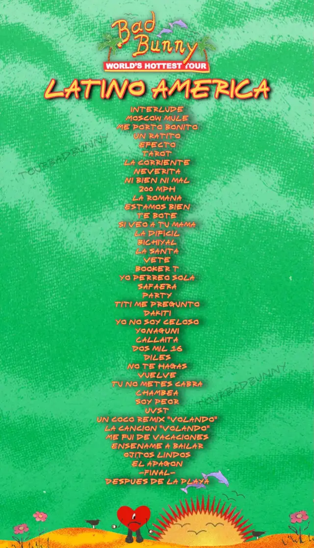 Bad Bunny en Lima setlist