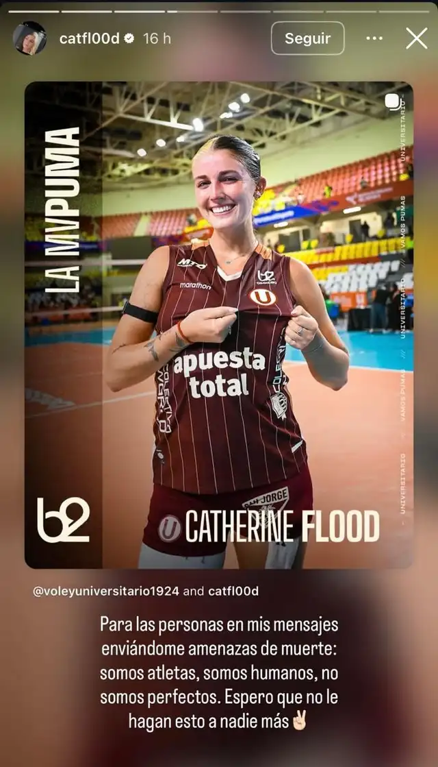 Catherine Flood denunció amenazas graves en su contra | Vía Instagram