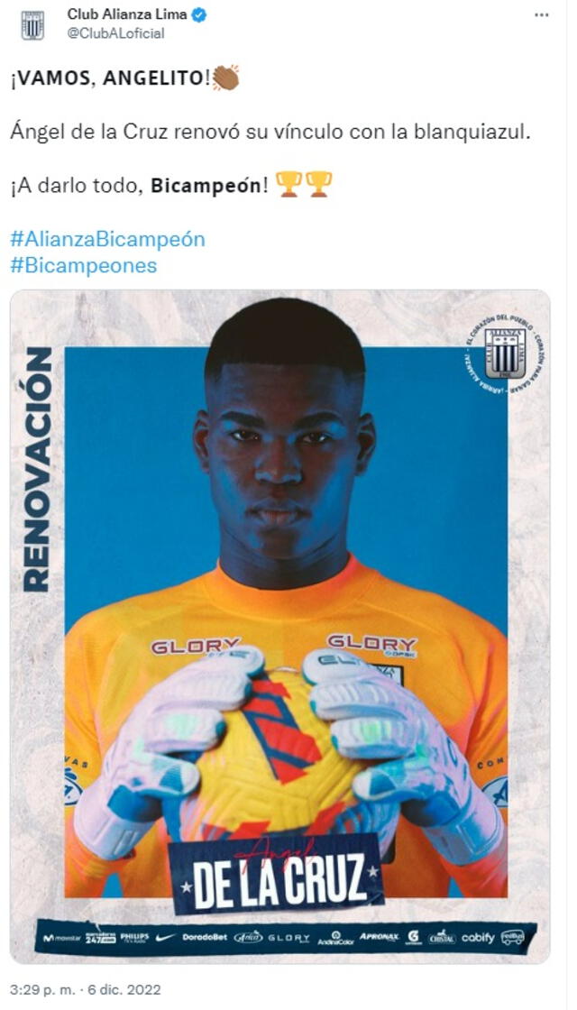 Ángel de la Cruz renovó con Alianza Lima. Ángel de la Cruz renovó con Alianza Lima.
