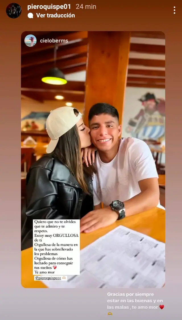 Piero Quispe novia  Cielo Berrios  Universitario de Deportes