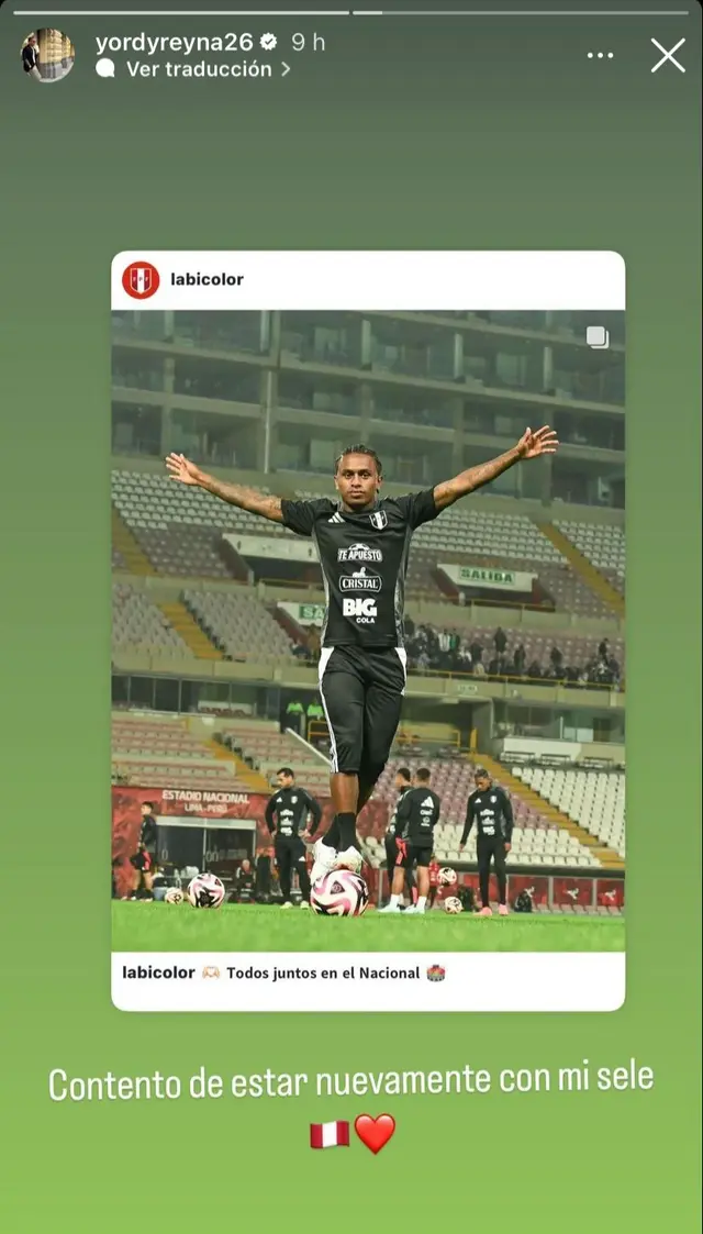  Yordy Reyna tras su retorno a la selección peruana | Instagram Yordy Reyna   