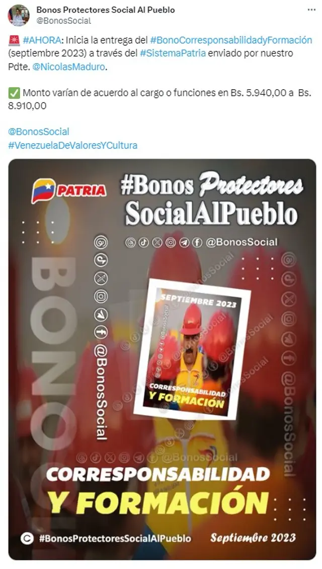 Bono de Corresponsabilidad y Formación