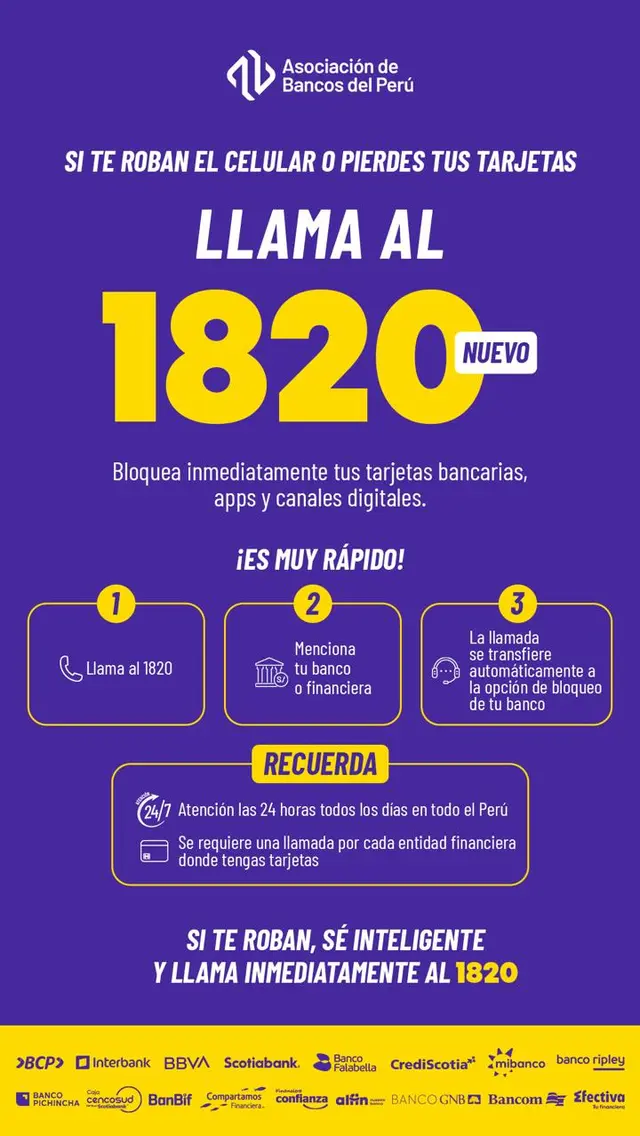 Con este mecanismo, se espera reducir el tiempo de respuesta de las entidades financieras ante denuncias por pérdida o robo de tarjetas. Imagen: Asociación de Bancos del Perú. Con este mecanismo, se espera reducir el tiempo de respuesta de las entidades financieras ante denuncias por pérdida o robo de tarjetas. Imagen: Asociación de Bancos del Perú.