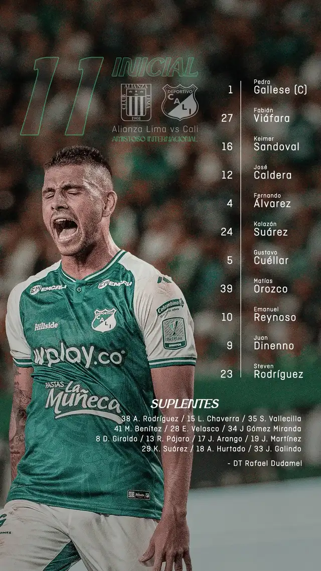 Alineación de Deportivo Cali.