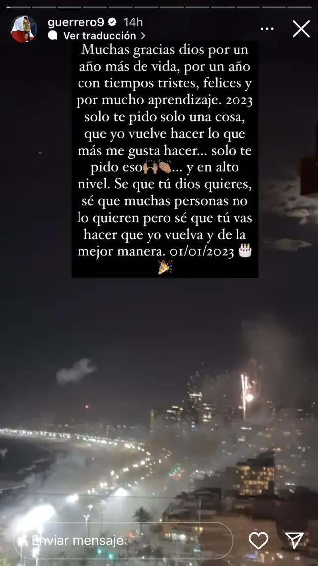  Paolo Guerrero y su mensaje tras cumplir 39 años.   