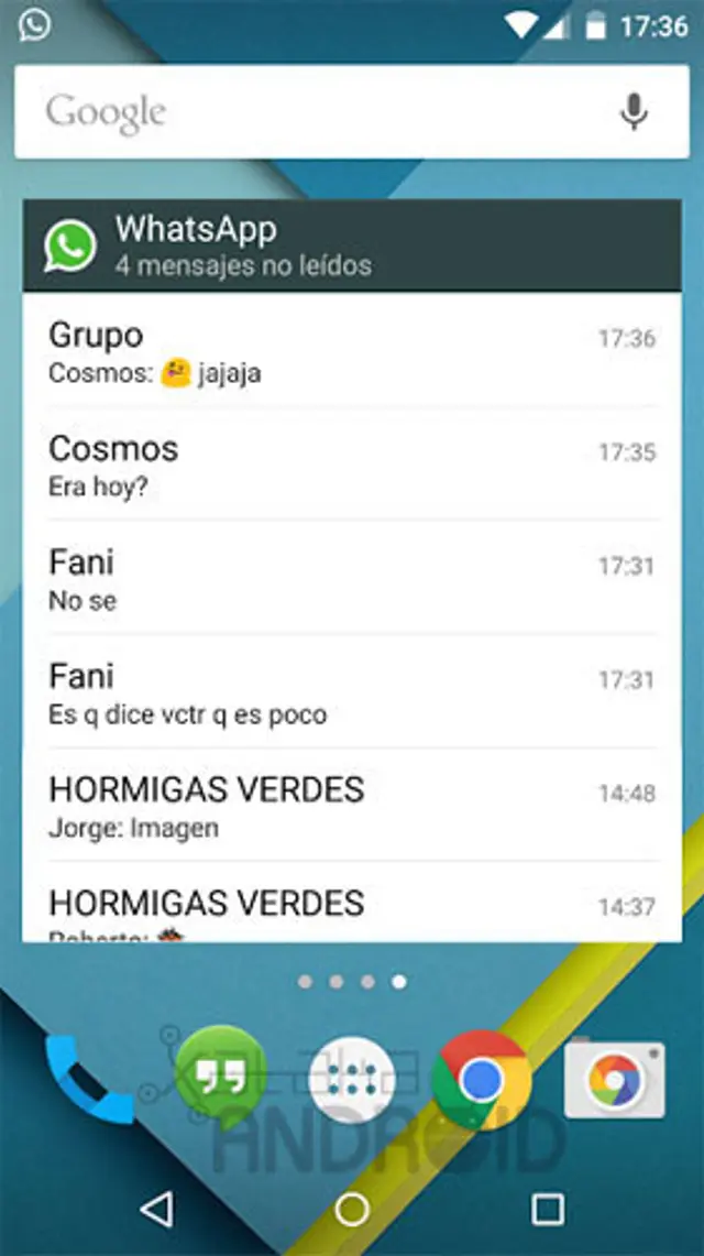 Widget de WhatsApp. Foto: El Universo Widget de WhatsApp. Foto: El Universo