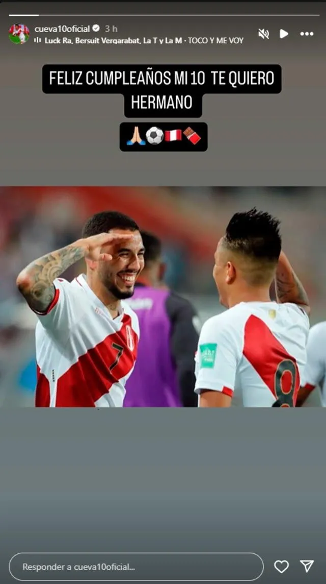 Christian Cueva saludó a Sergio Peña por su cumpleaños.   