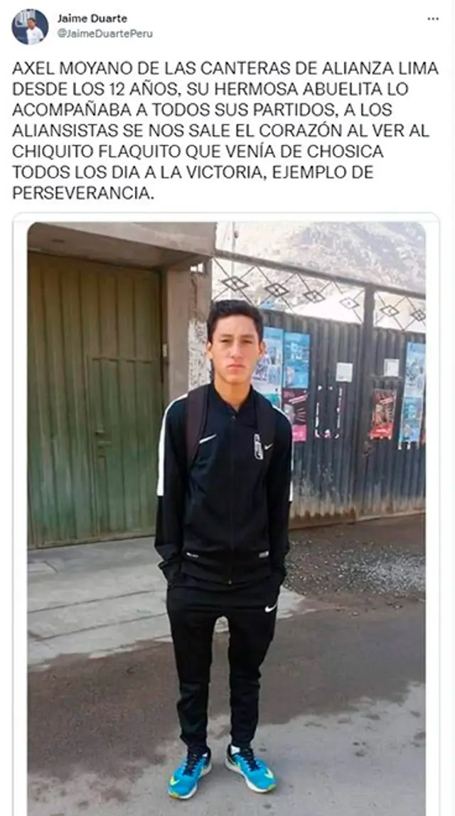 Axel Moyano se formó en las canteras de Alianza Lima. (Foto: Redes sociales)   