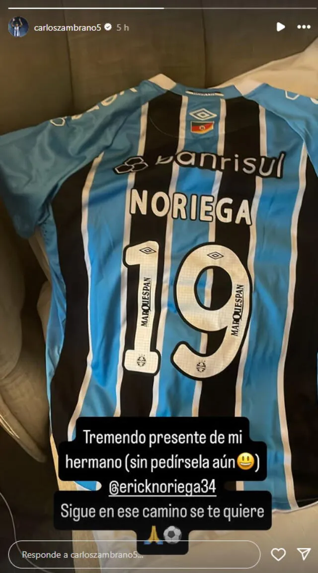 La publicación de Carlos Zambrano en Instagram sobre Erick Noriega   