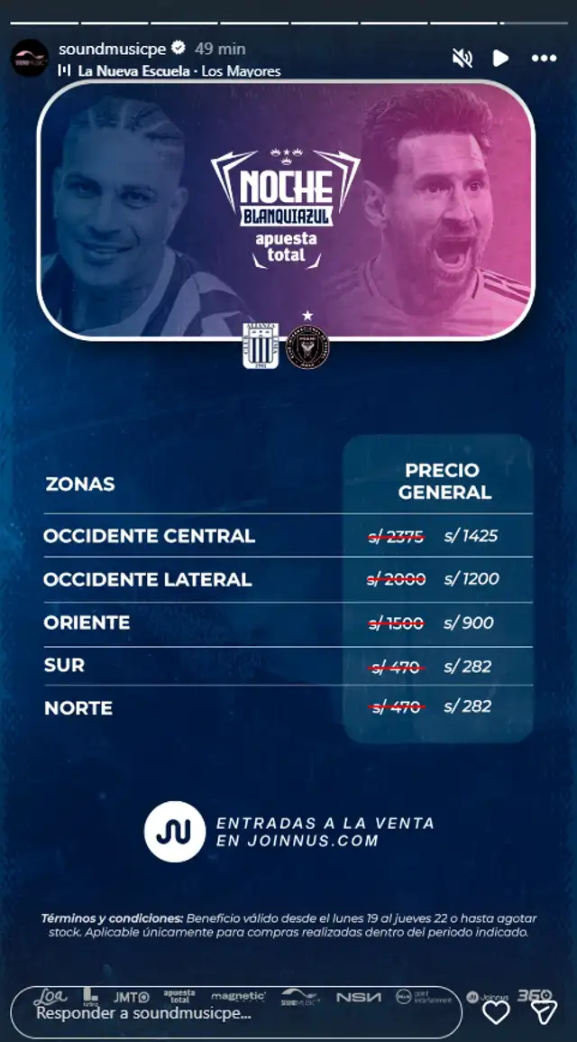 precios entradas noche blanquiazul