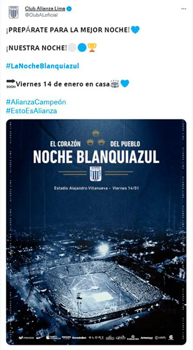 Alianza Lima Noche Blanquiazul Alianza Lima Noche Blanquiazul