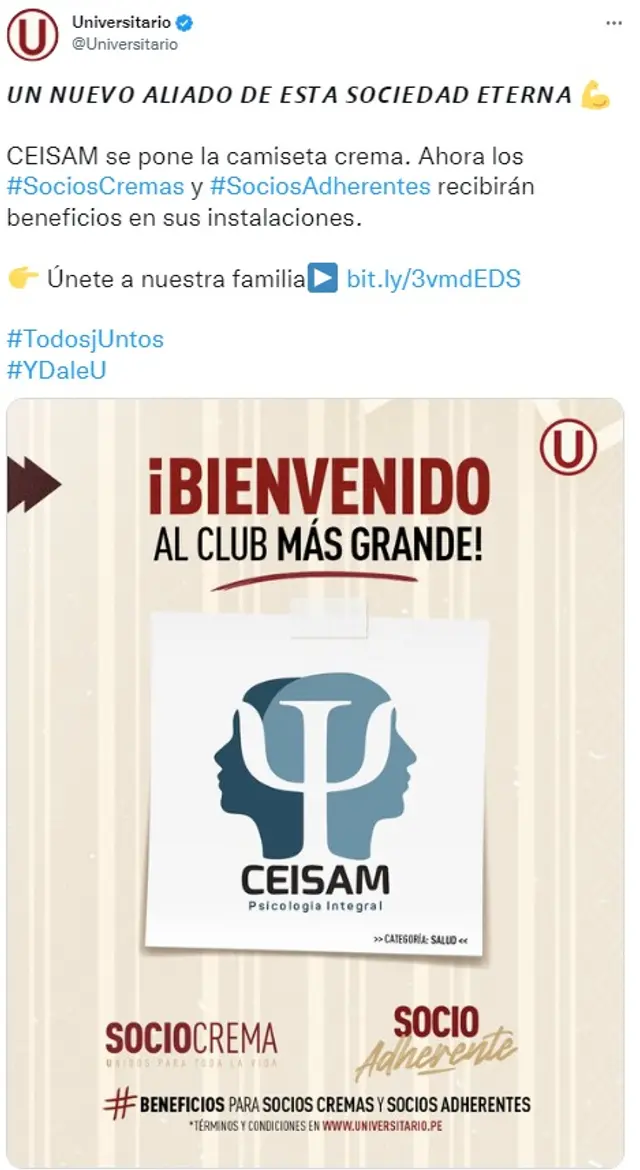  El nuevo aliado de Universitario para la temporada 2023.   