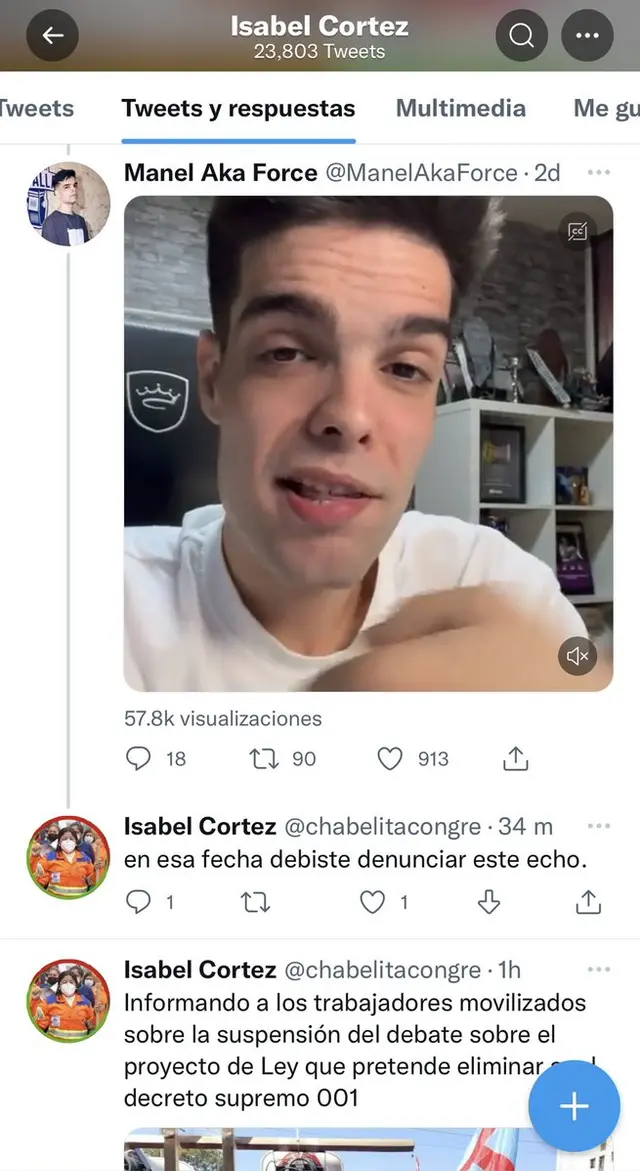 Congresista Isabel Cortez freestyler Force denuncia Youtube Twitter