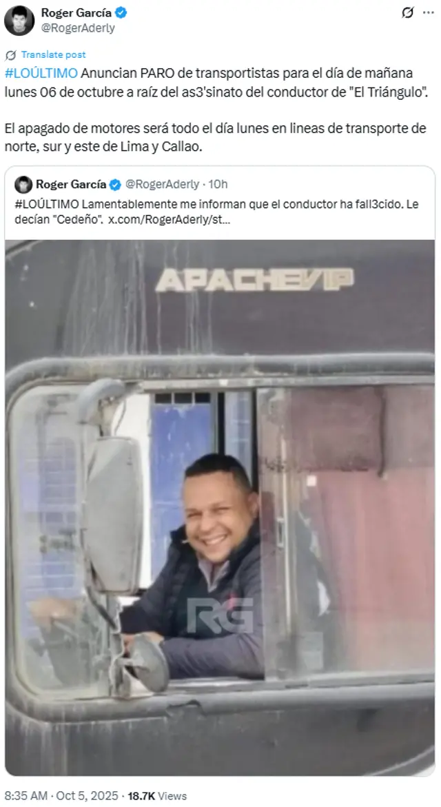 Paro de transportistas 6 de octubre
