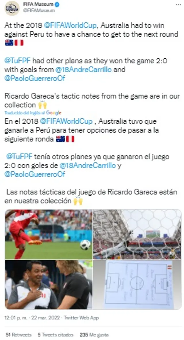 Australia recordó eliminación del Mundial 2018 a manos de Perú. Australia recordó eliminación del Mundial 2018 a manos de Perú.