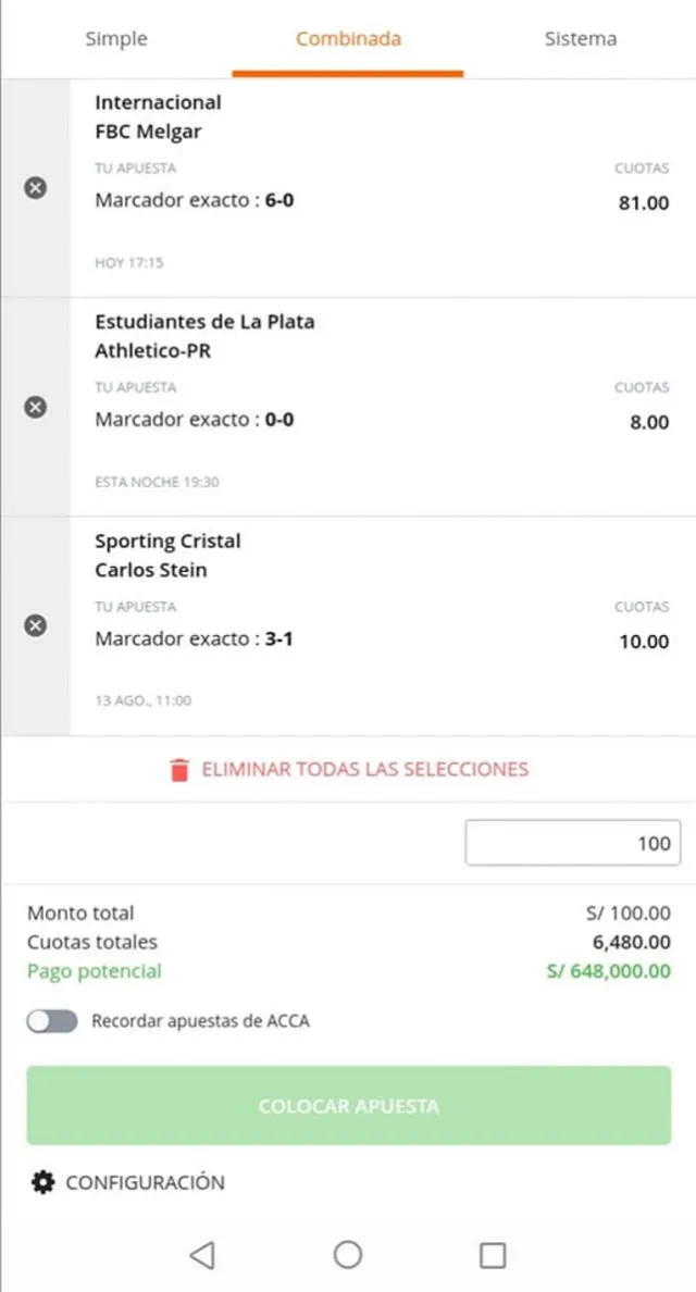 Melgar vs Internacional