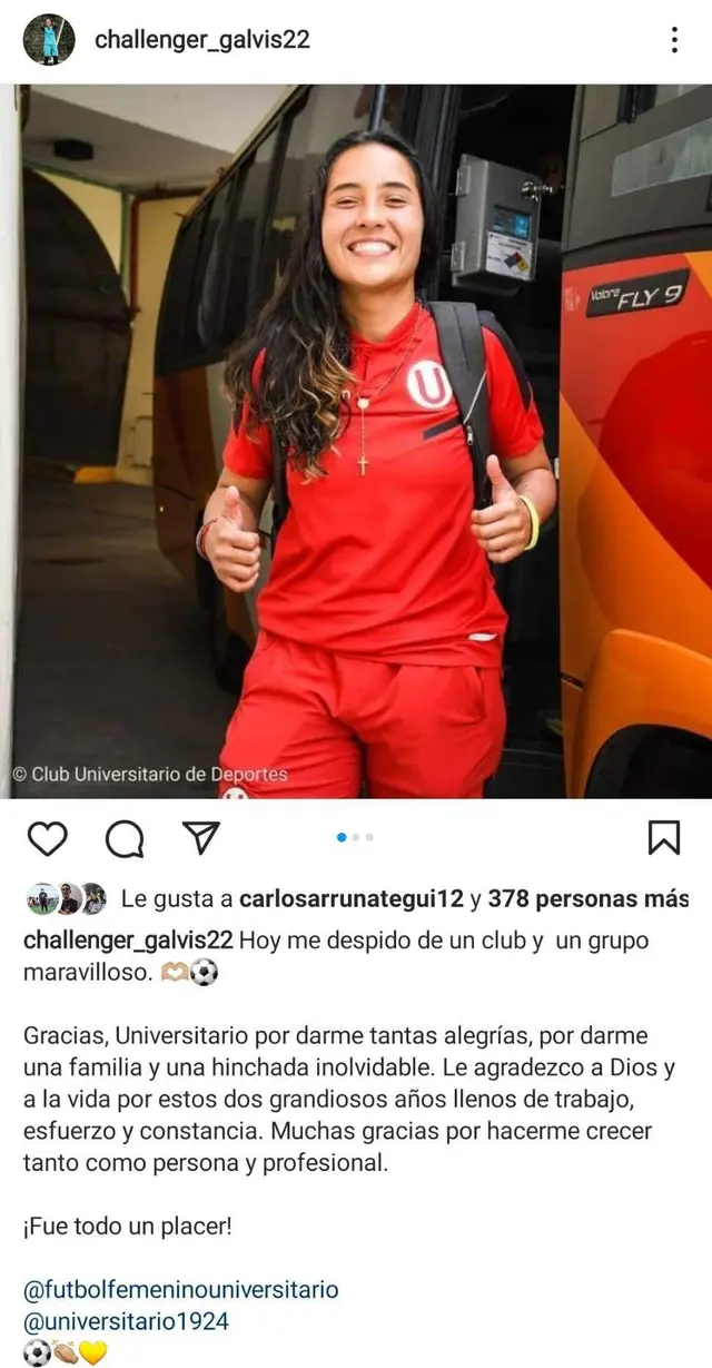 Challenger Galvis se despidió de Universitario.