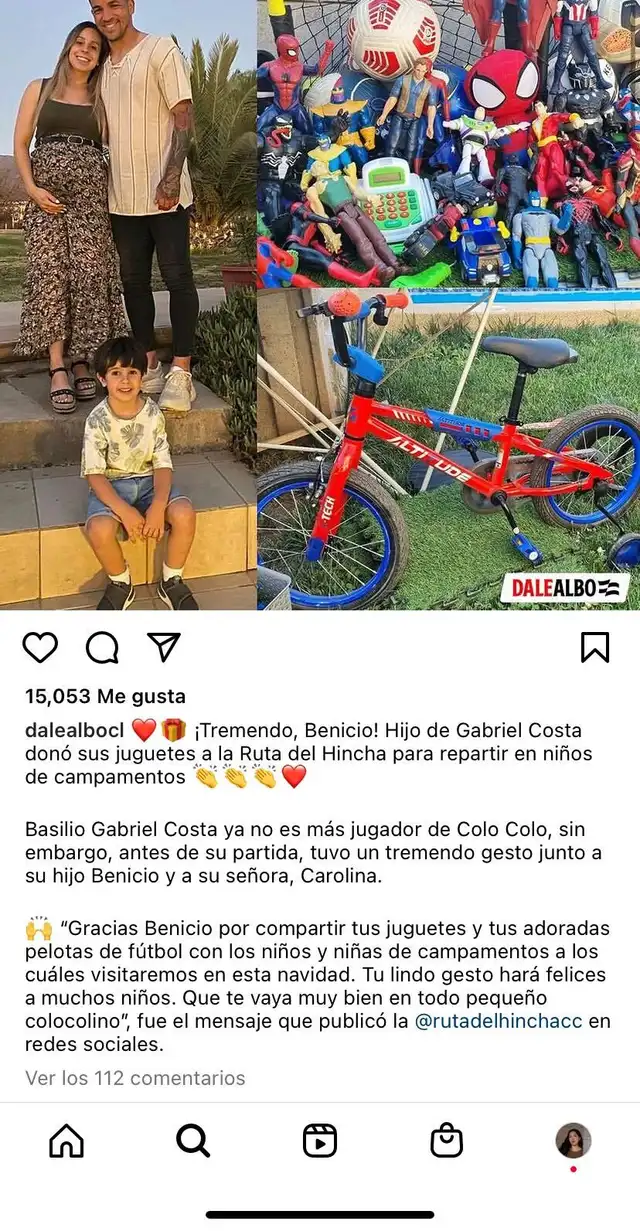 El gran gesto del hijo de Gabriel Costa. | Fuente: Twitter dalealboci