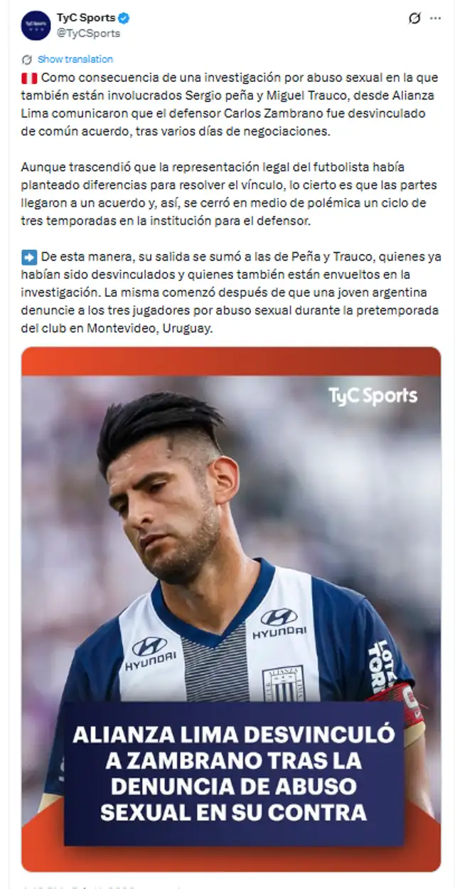 carlos zambrano alianza lima