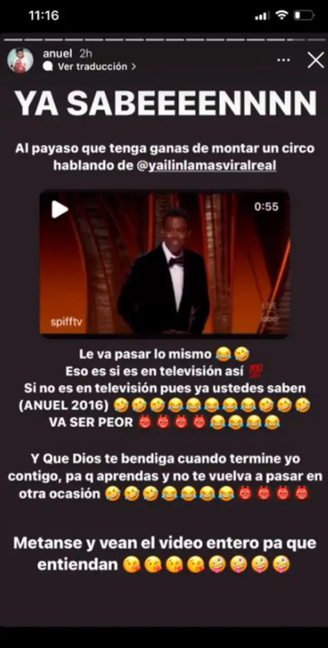 ¿Al estilo Will Smith? Anuel AA da advertencias a quién hable mal de su novia Yailin / Foto: Instagram ¿Al estilo Will Smith? Anuel AA da advertencias a quién hable mal de su novia Yailin / Foto: Instagram