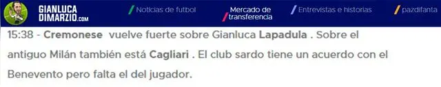 Lapadula es nuevamente pretendido por Cremonense.