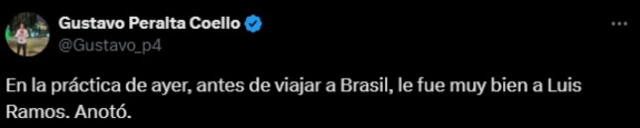  Luis Ramos destacó en los entrenamientos, ¿será titular ante Brasil?    