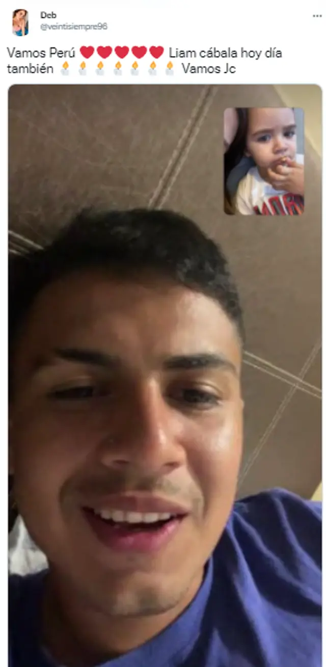 Jairo Concha en videollamada con su hija.