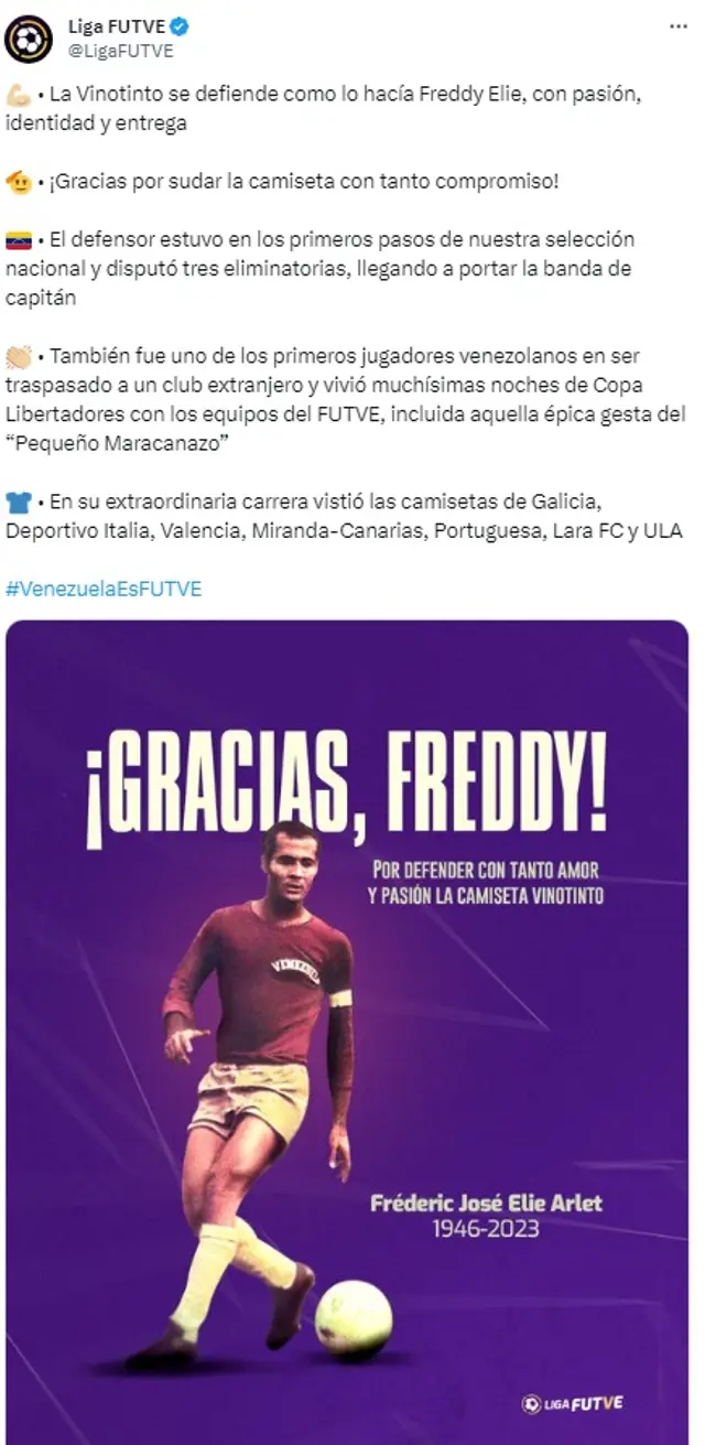 Liga Venezolana despidió a Freddy Elie