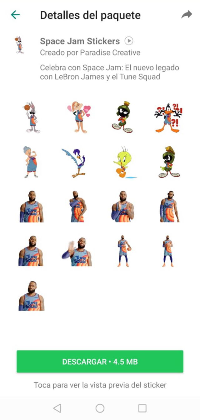 Lista de Stickers de Space Jam