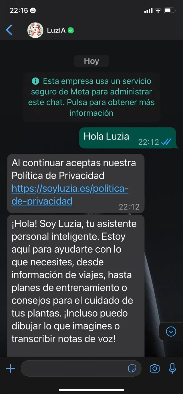 LuzIA WhatsApp número