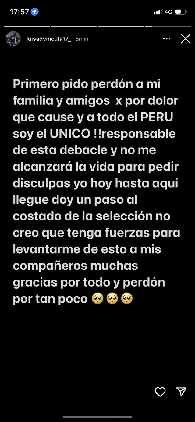 Luis Advíncula en redes sociales