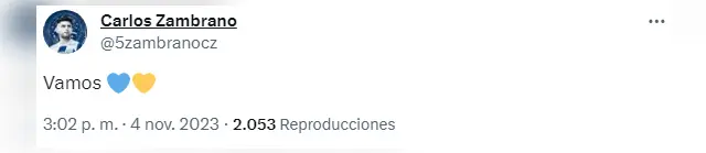 Carlos Zambrano apoya a Boca Juniors.   