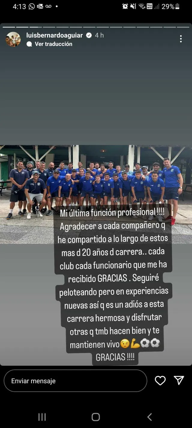 Luis Aguiar anunció su retiro profesional