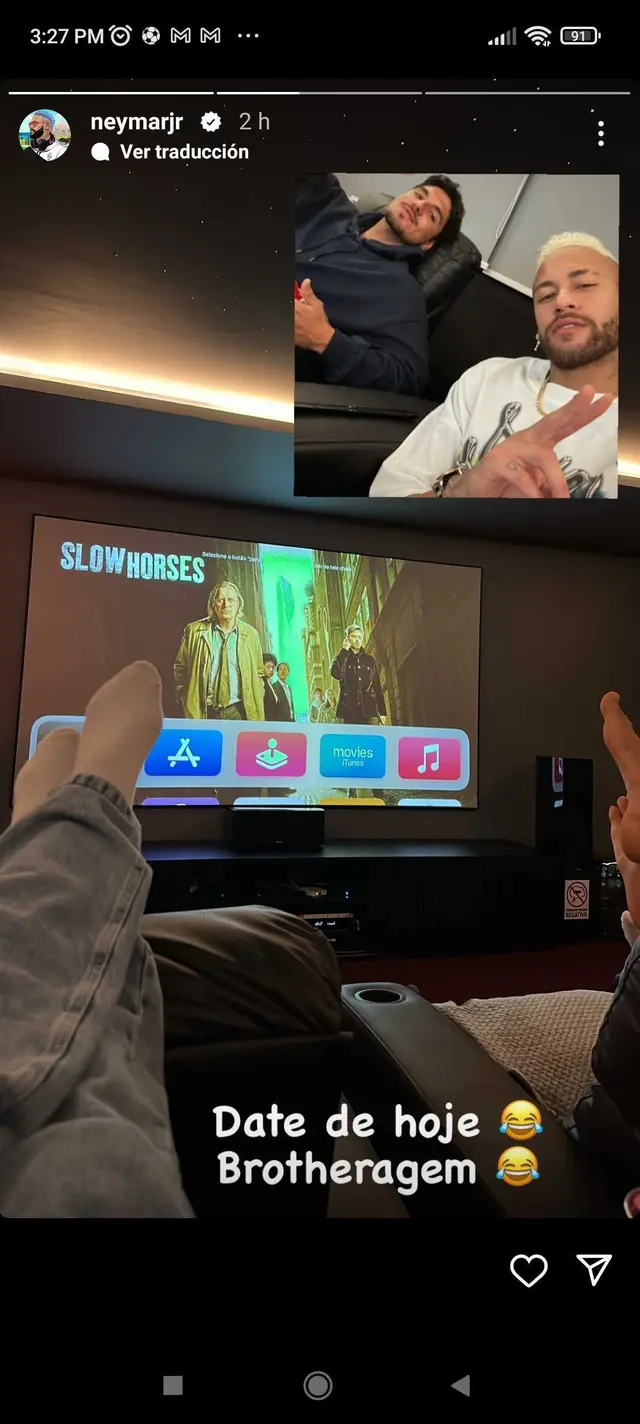 Neymar elige ver una serie en lugar de la semifinal de Qatar 2022. Foto: Instagram.    Neymar elige ver una serie en lugar de la semifinal de Qatar 2022. Foto: Instagram.