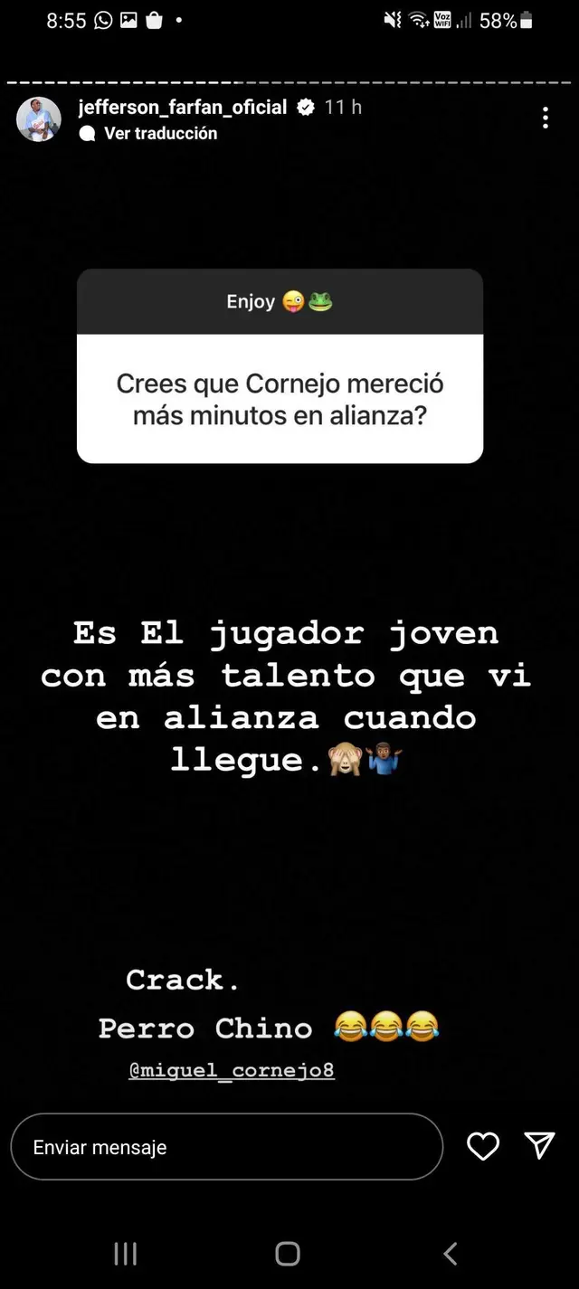 Jefferson Farfán habló de la poca continuidad de Miguel Cornejo.