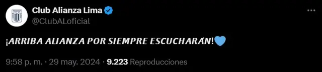 Alianza Lima publicó nuevo mensaje tras derrota ante Fluminense Alianza Lima publicó nuevo mensaje tras derrota ante Fluminense