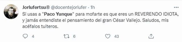 Críticas a Beto Ortiz por llamar "Paco Yunque" a Bellido   
