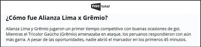 Alianza Lima vs Gremio